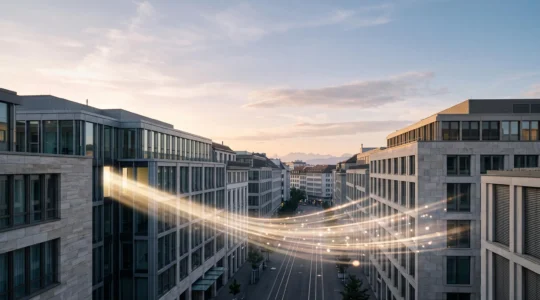 Illustration symbolisant la rapidite et la precision des paiements bancaires instantanes en Suisse